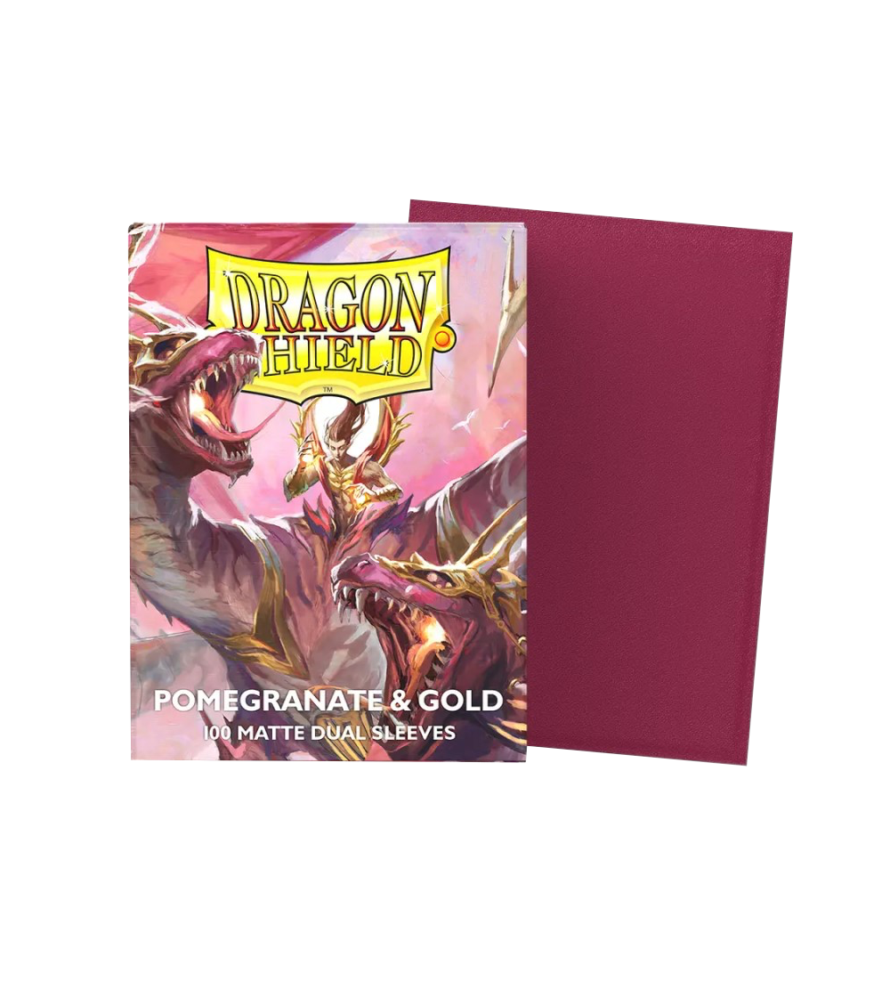 Standard - Matte Dual Sleeves - Pomegranate/Gold (100 Bustine) - Special Edition - Dragon Shield