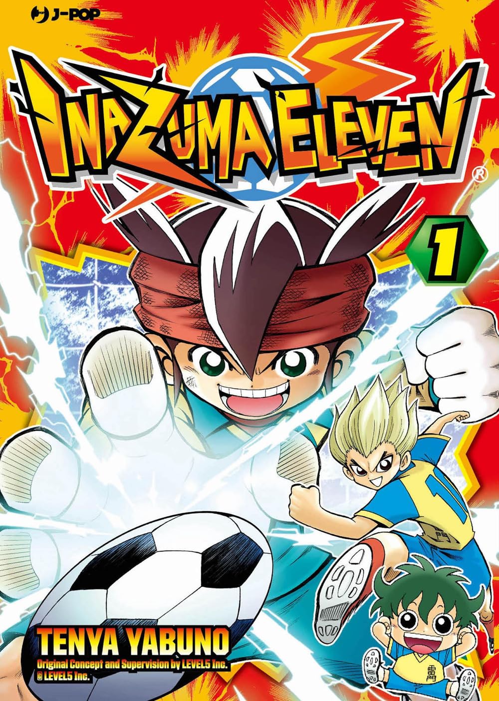 Inazuma Eleven Vol. 1 J-POP Manga in italiano – copertina del manga shonen sportivo con Mark Evans e la Raimon Junior High