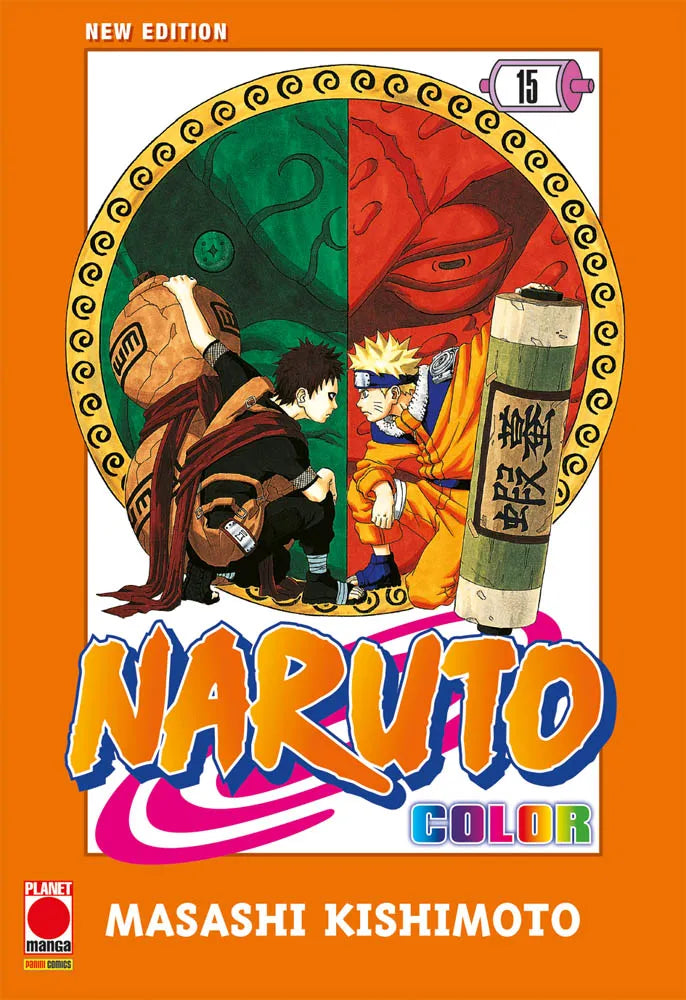 Copertina del manga Naruto Color New Edition Vol. 15 edito da Panini Planet Manga con Naruto Uzumaki e Gaara uno di fronte all'altro.