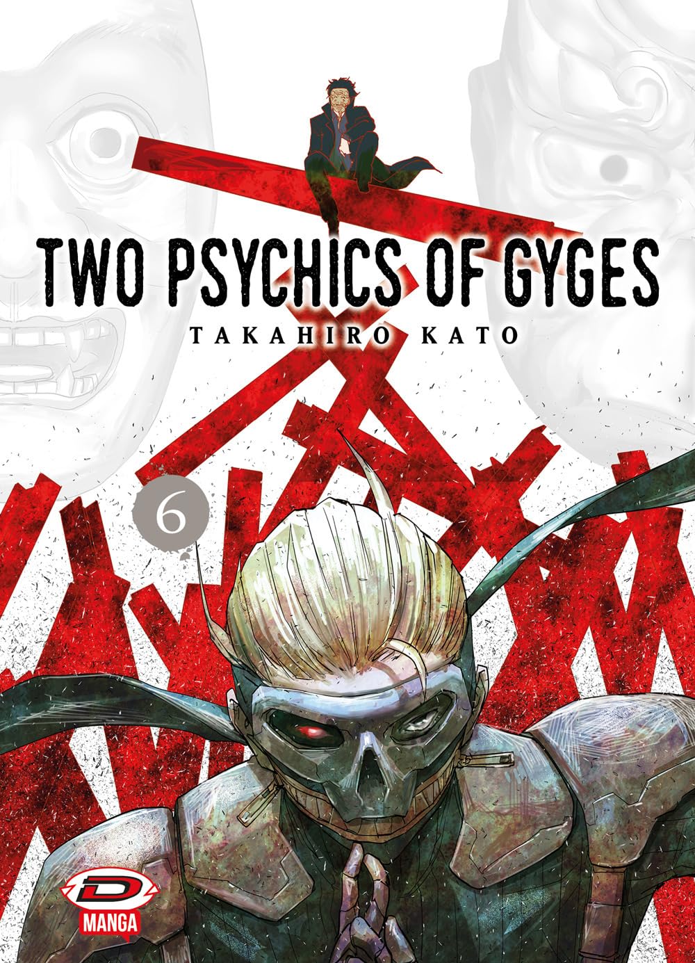 Copertina del manga Two Psychics Of Gyges volume 6 edito da Dynit; l'illustrazione mostra i protagonisti coinvolti in uno scontro con poteri psichici in un'atmosfera di tensione.