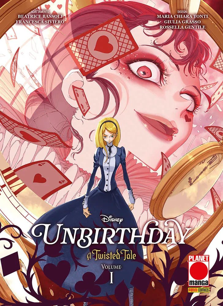 Copertina del fumetto Disney A Twisted Tale Unbirthday Volume 1 edito da Panini Planet Manga