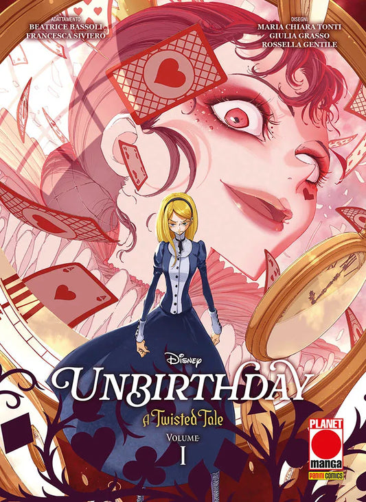 Copertina del fumetto Disney A Twisted Tale Unbirthday Volume 1 edito da Panini Planet Manga