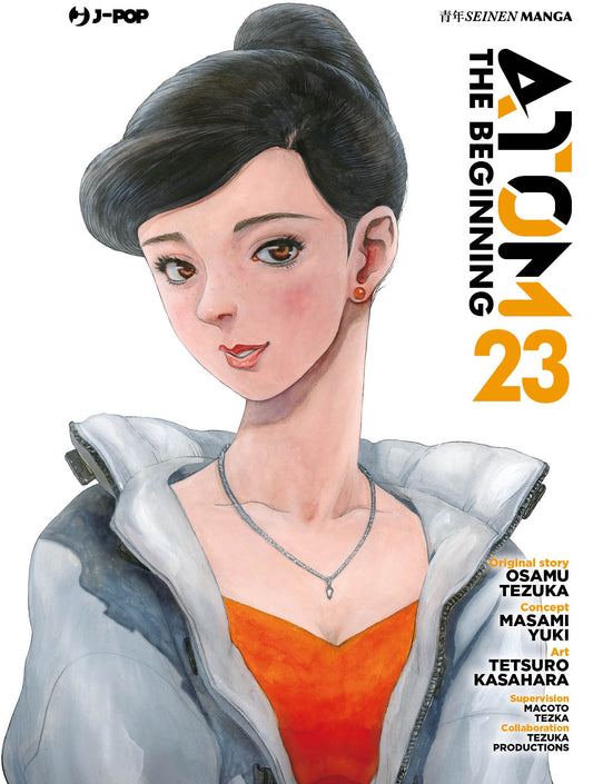 Copertina del manga seinen Atom The Beginning Volume 23 di Tetsuro Kasahara, Masami Yuki e Osamu Tezuka edito da J-POP Manga