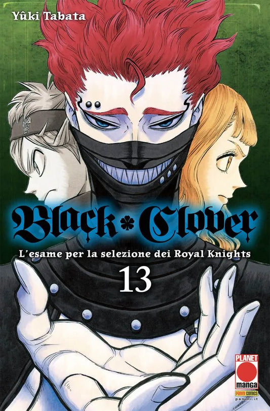 Copertina del manga Black Clover Vol. 13. L'illustrazione mostra in primo piano i protagonisti impegnati nel torneo di selezione, con Asta e i suoi nuovi compagni di squadra pronti all'azione. I disegni di Yūki Tabata sono dinamici e ricchi di effetti magici, con il logo ufficiale di Black Clover e il marchio Planet Manga ben visibili sulla parte superiore e inferiore.