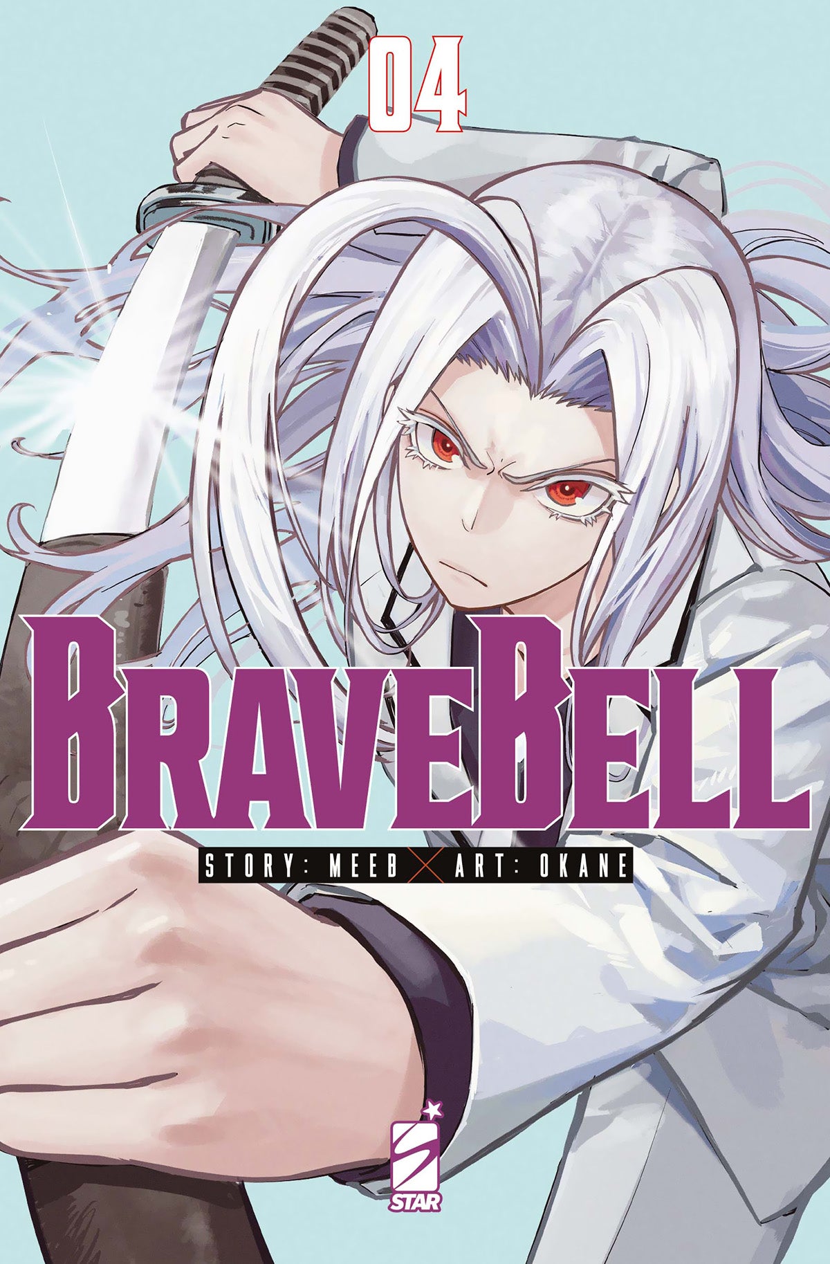 Copertina del manga Brave Bell Vol. 4 di Makoto Hoshino, con il protagonista Soshi e i personaggi principali in una dinamica posa d'azione.