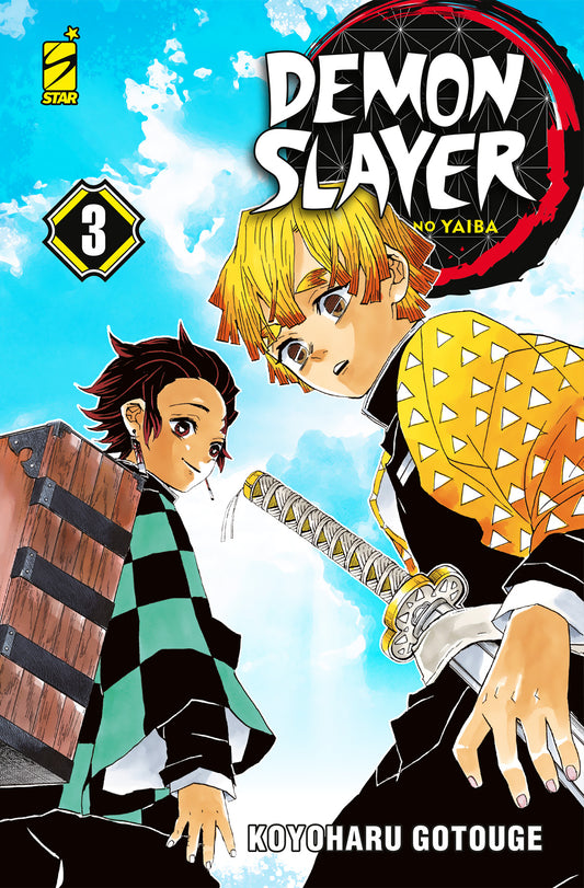 Copertina del manga Demon Slayer New Edition Vol. 3 di Koyoharu Gotouge edito da Star Comics con Tanjiro Kamado e Zenitsu Agatsuma.   