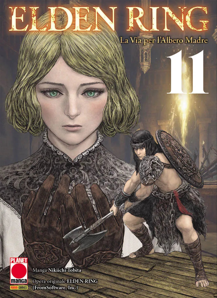 Esfyllo tou Elden Ring: La Via per l'Albero Madre Vol. 11 ekdoseis Panini Planet Manga me tin Rya kai ton Senzaluce Lucenzo.   