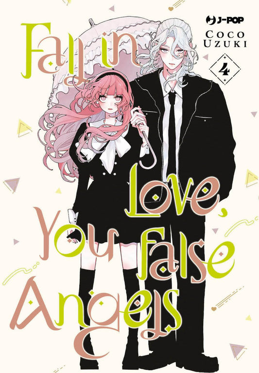 Copertina manga Fall in Love You False Angels Vol. 4 J-POP in italiano – commedia romantica scolastica tra segreti, amore e identità.
