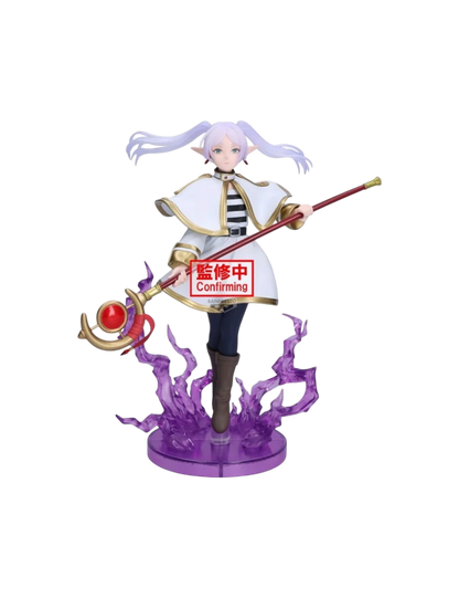 Statuetta figure di Frieren con bastone ed effetti magici della linea Effectreme Banpresto.