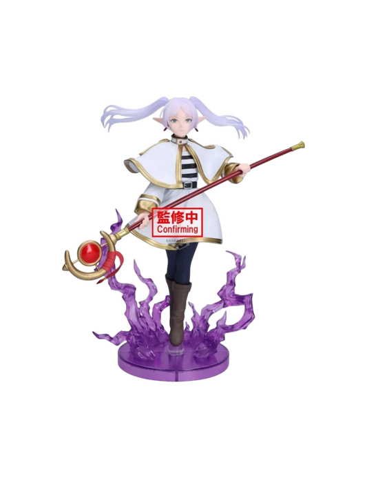 Statuetta figure di Frieren con bastone ed effetti magici della linea Effectreme Banpresto.