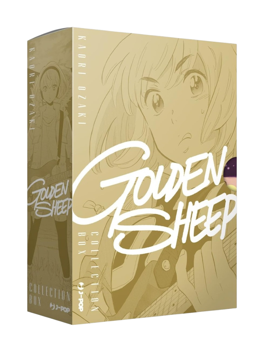 Immagine del cofanetto Golden Sheep Collection Box di J-POP Manga. Il box è di colore dorato e mostra un'illustrazione di una ragazza che suona la chitarra.