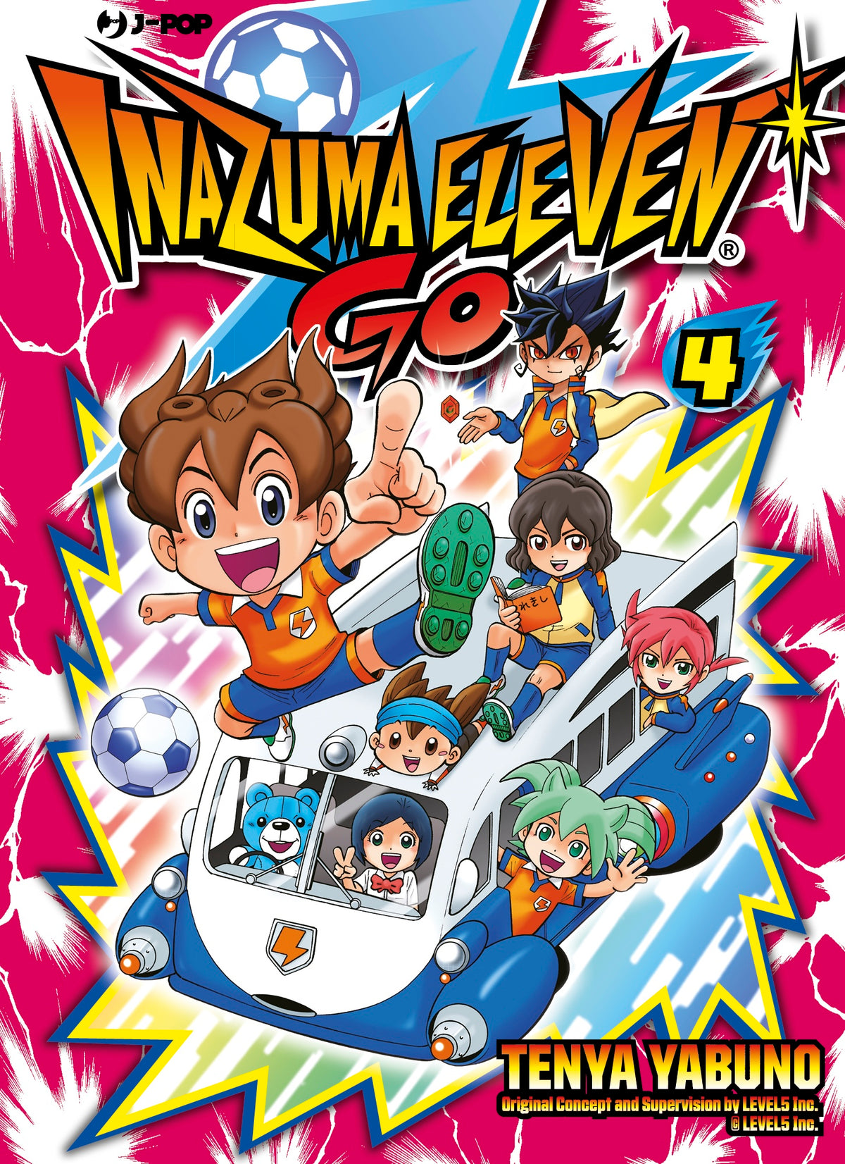Copertina del manga Inazuma Eleven Go volume 4 edito in italiano da J-POP Manga.