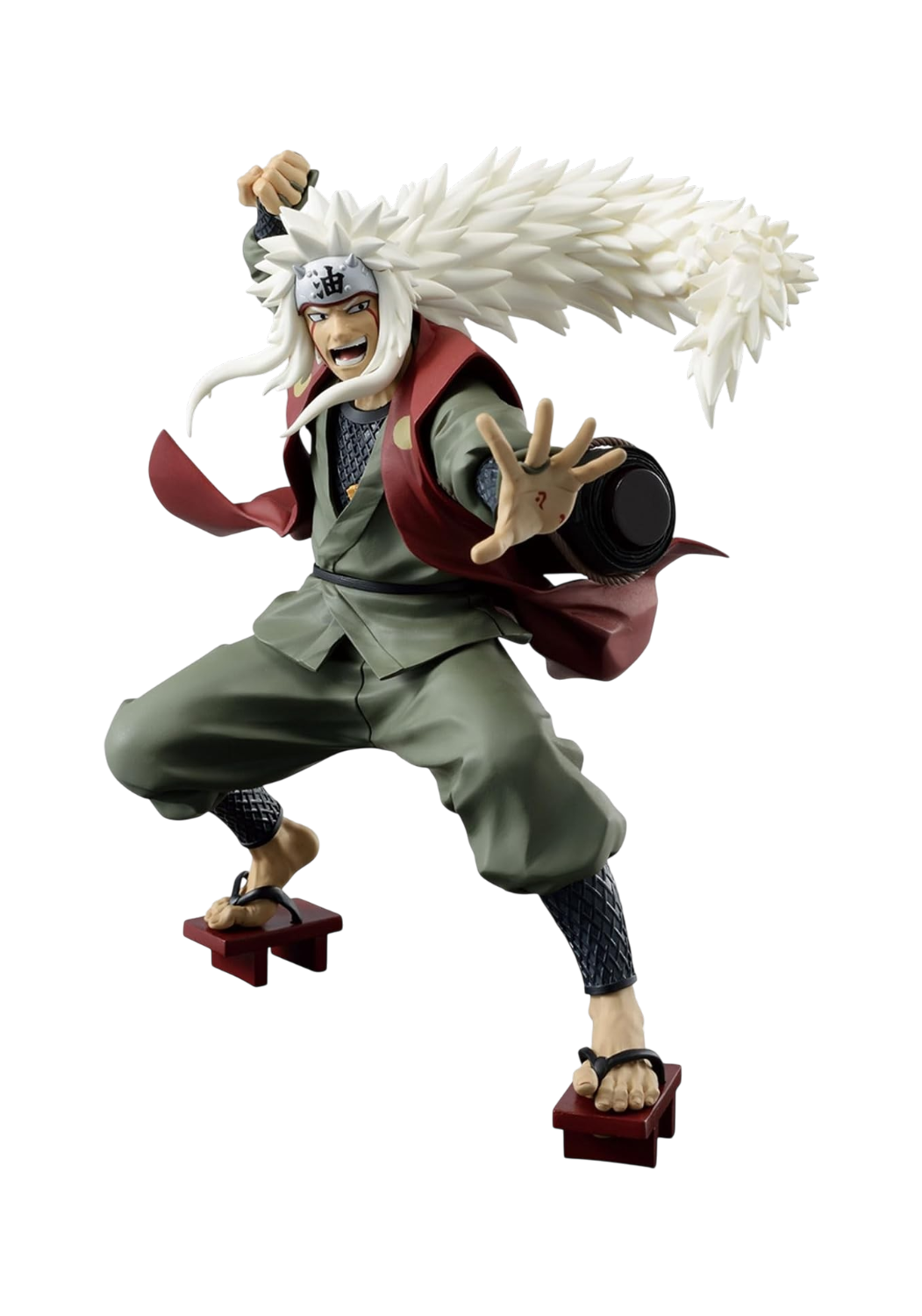 Figure da collezione in PVC di Jiraiya da Naruto Shippuden prodotta da Banpresto in posa dinamica.