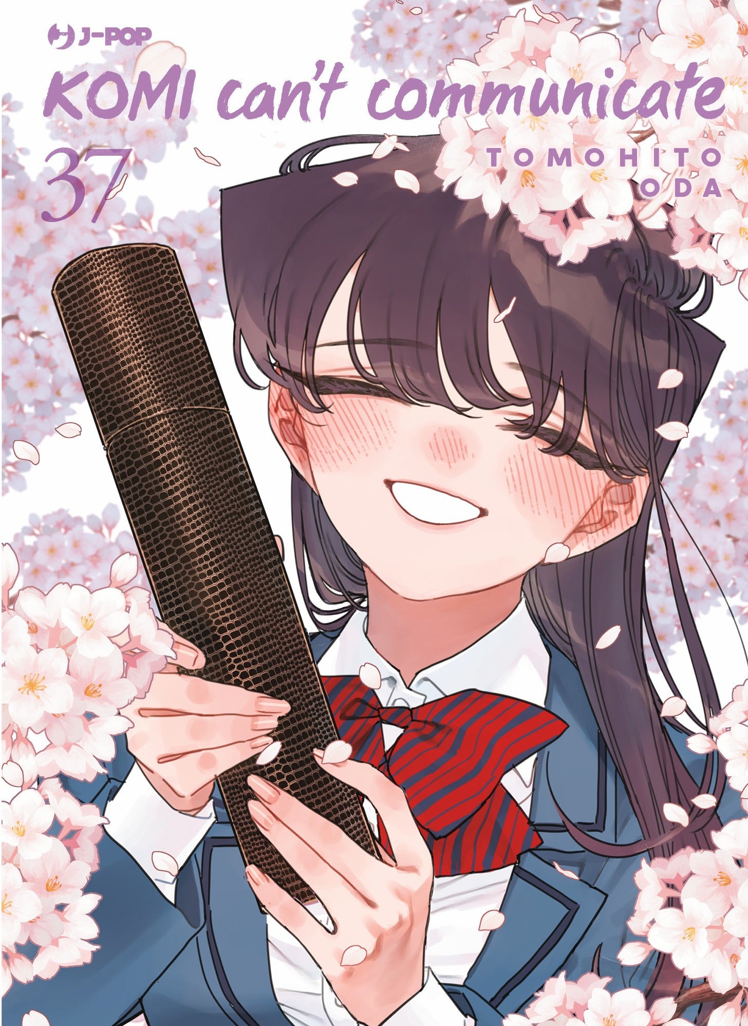 La copertina esclusiva della Graduation Variant di Komi Can't Communicate Vol. 37, che ritrae Shoko Komi in abiti tradizionali da cerimonia (Hakama) o con il diploma, accanto allo Shikishi da collezione incluso.