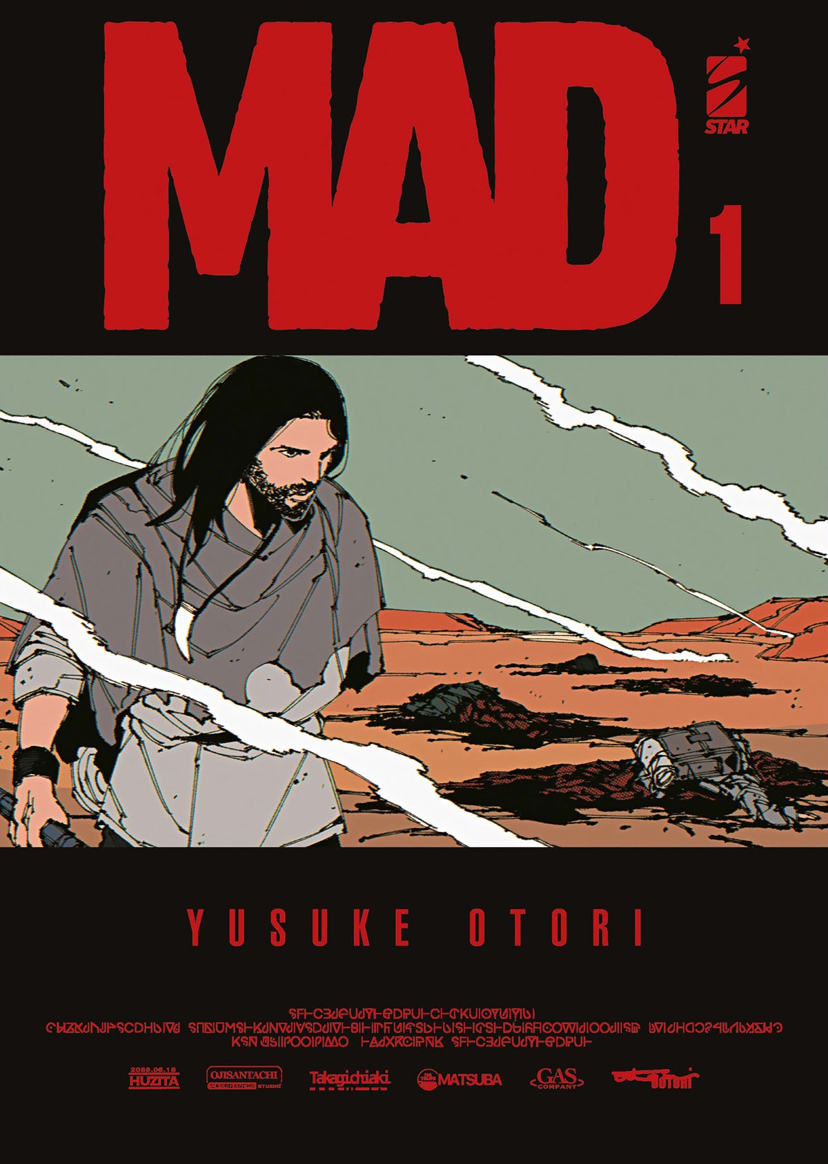 Copertina del manga 'Mad Vol. 1' (Star Comics) con il protagonista John in un paesaggio desolato e il titolo MAD in rosso.   