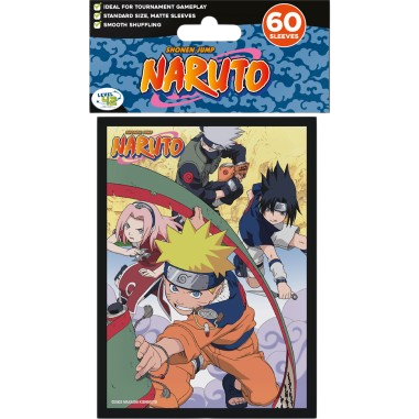 Confezione da 60 bustine protettive Matte Level 42 di Naruto, con illustrazione del classico Team 7.