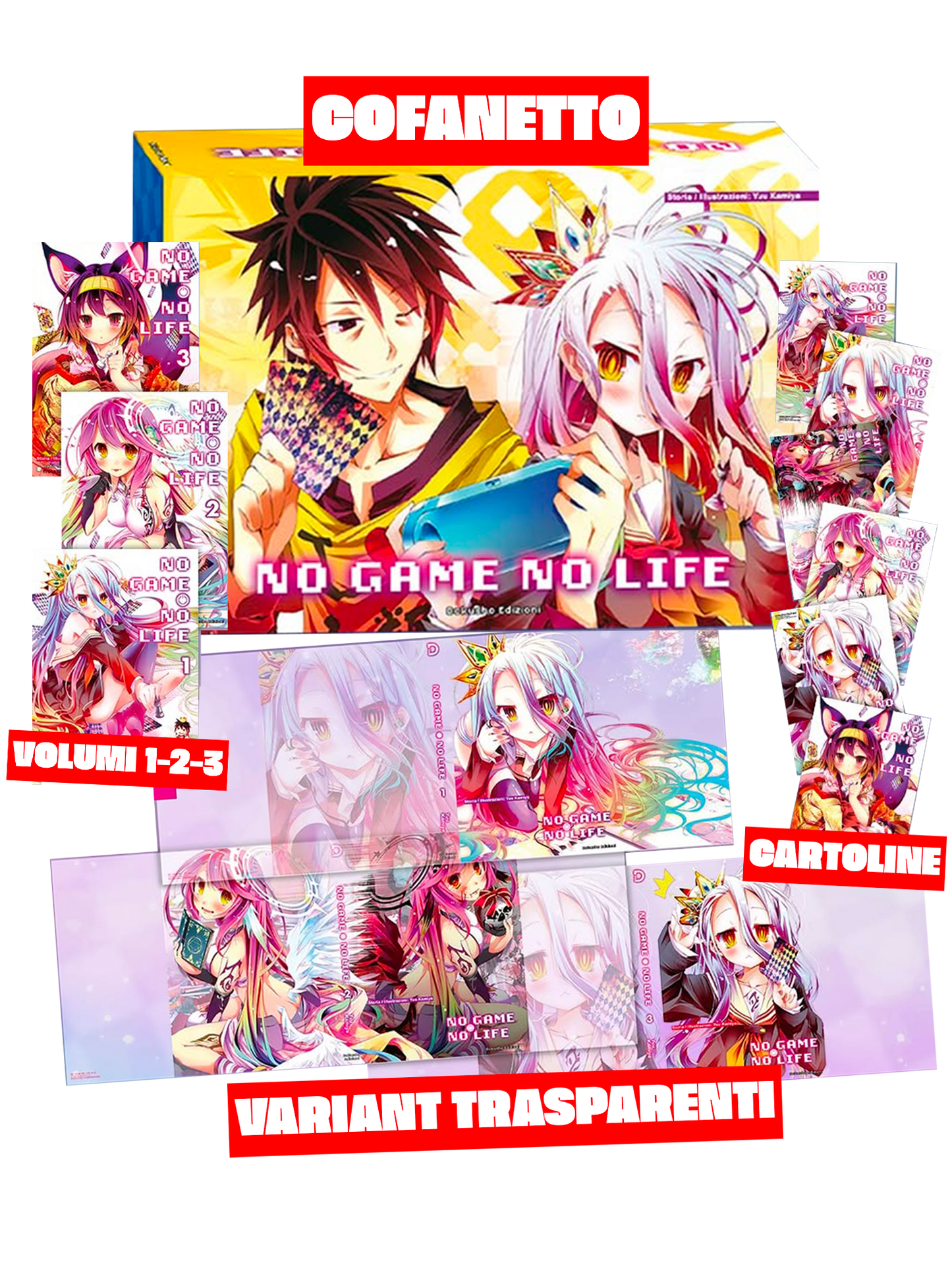 No Game No Life Vol. (1-2-3) – Bundle Limited Edition Box – Dokusho Edizioni - Italiano