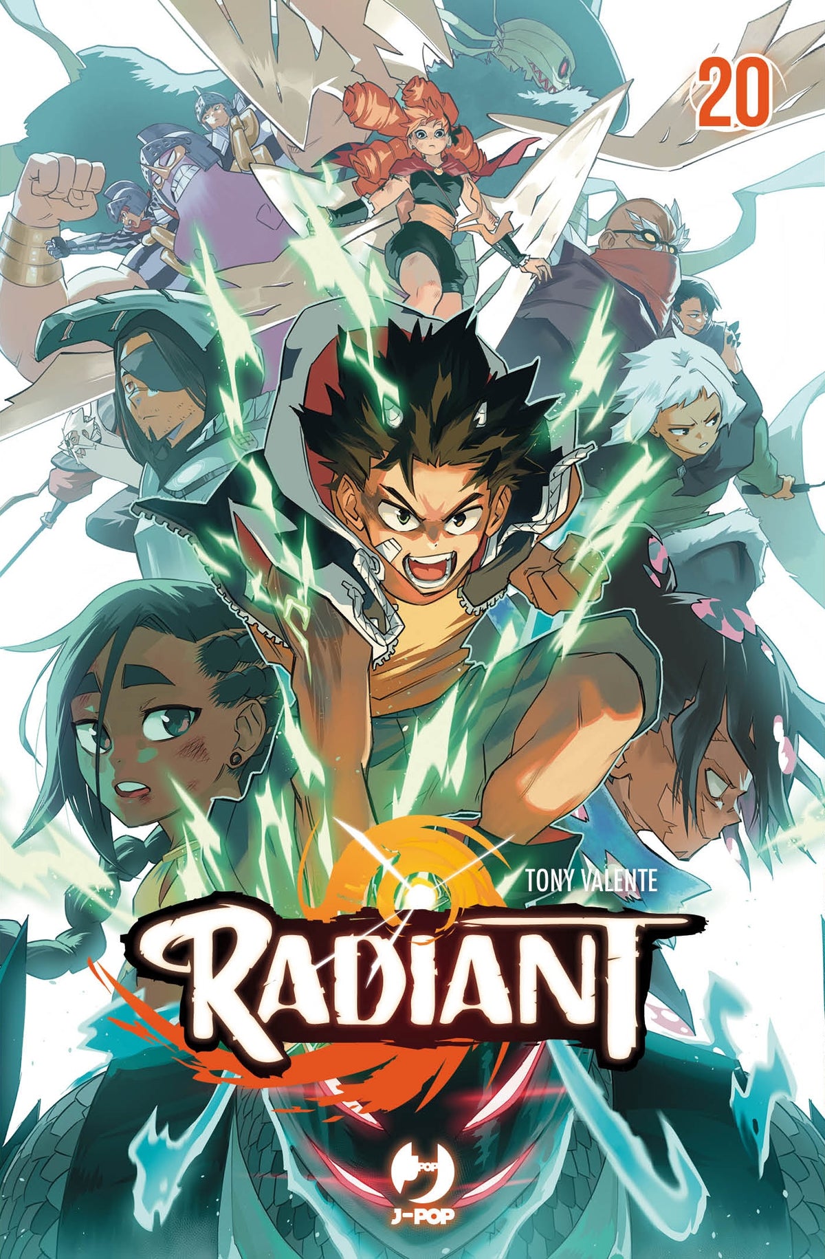 Copertina del fumetto manfra Radiant Volume 20 di Tony Valente edito da J-POP Manga