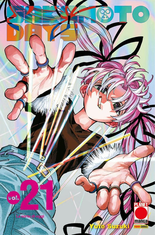 Copertina manga Sakamoto Days Vol. 21 Panini Planet in italiano – Shin e Heisuke nella prigione FGS contro Luchetto Catena e nuove minacce.