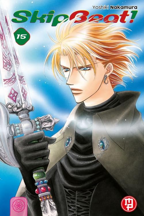 Copertina del quindicesimo volume del manga 'Skip Beat!' di Yoshiki Nakamura, edito da Magic Press. L'illustrazione ritrae un personaggio dai capelli biondi e occhi azzurri che impugna un'elsa di spada riccamente decorata, affiancato dal numero 15.