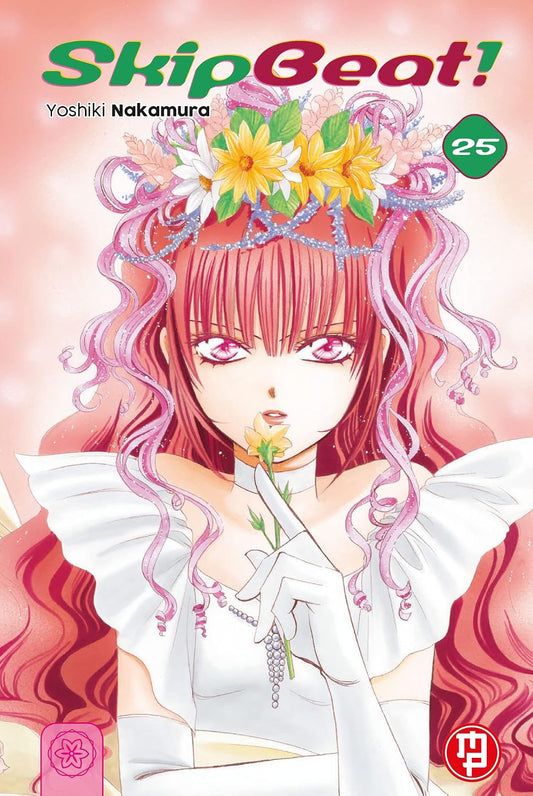 Copertina del volume 25 di Skip Beat! edito da Magic Press con Kyoko in abito bianco e corona di fiori.