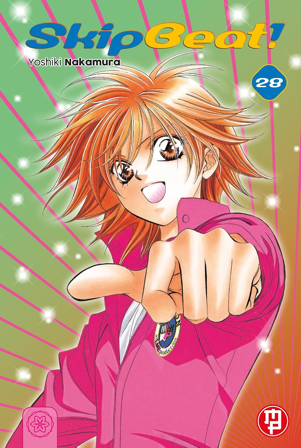 Copertina del volume 28 di Skip Beat! edito da Magic Press con Kyoko Mogami in tuta rosa.