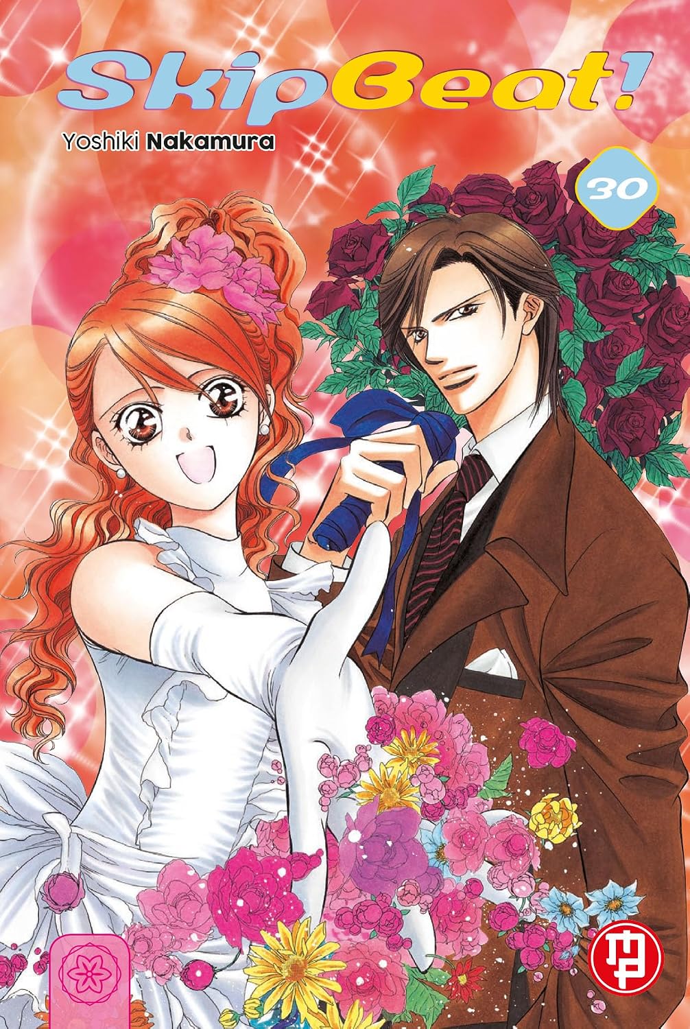 Copertina del trentesimo volume del manga 'Skip Beat!' di Yoshiki Nakamura, edito da Magic Press. L'illustrazione ritrae Kyoko Mogami in abito bianco tra i fiori affiancata da Ren Tsuruga in giacca marrone, sormontati dal titolo e dal numero 30.