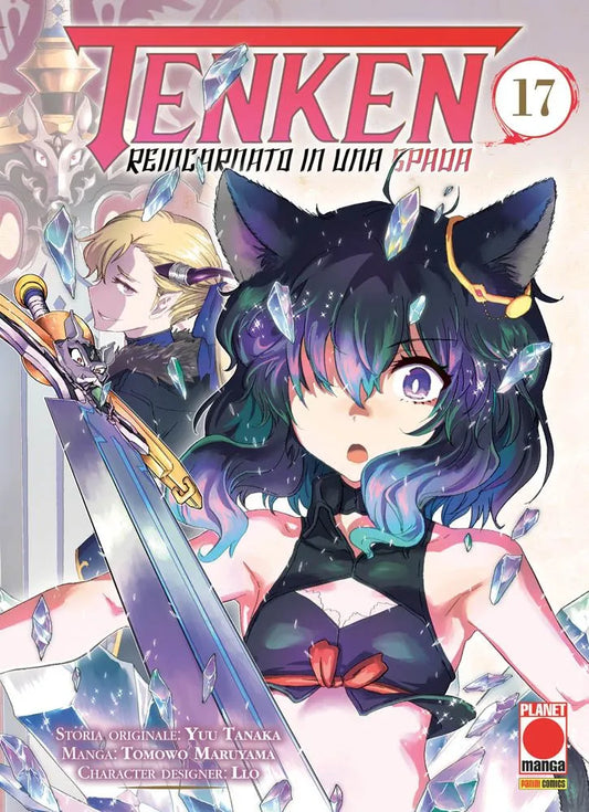 Copertina del manga Tenken Vol. 17; in primo piano Fran, la ragazza-gatto, appare scioccata mentre impugna la spada Master circondata da cristalli infranti; sullo sfondo, un personaggio biondo sorride minacciosamente.
