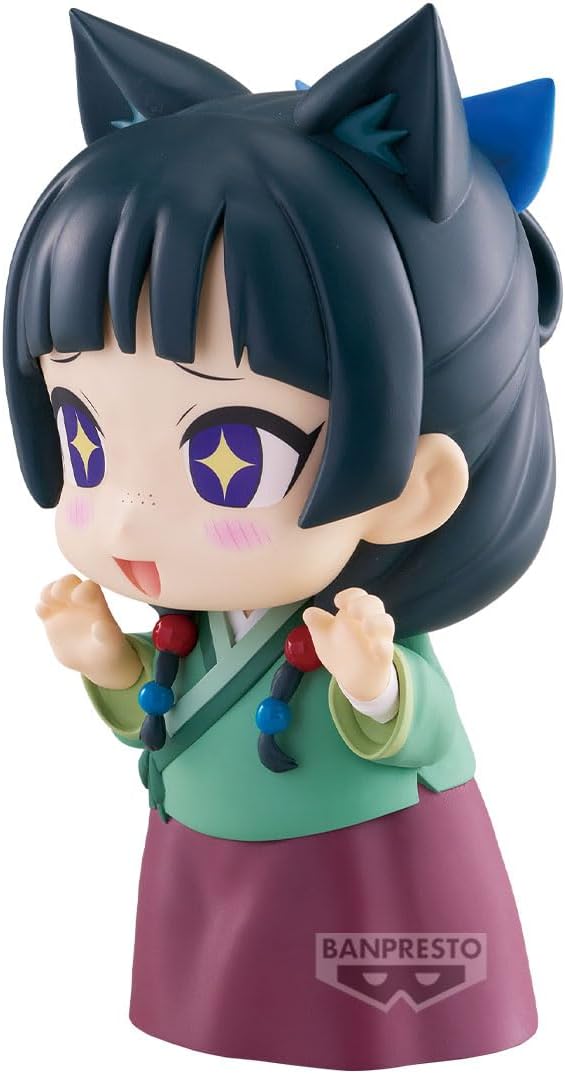 Figure chibi in vinile di Maomao con orecchie da gatto ed espressione estasiata.