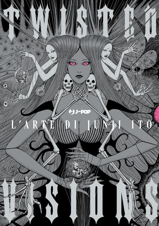 Copertina di Twisted Vision - L'arte di Junji Ito J-POP MANGA, con una delle iconiche e inquietanti illustrazioni a colori di Junji Ito.